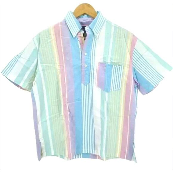 Chubbies Men’s striped popover polo quarter button down shirt - Picture 1 of 5